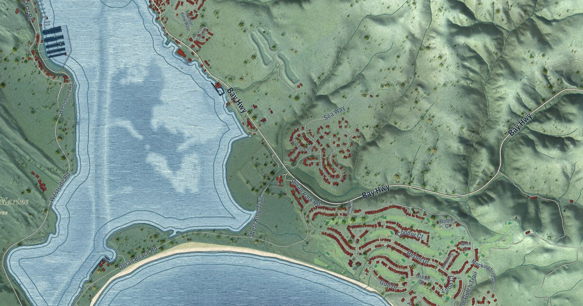 Map of Bodega Bay, California in 2026