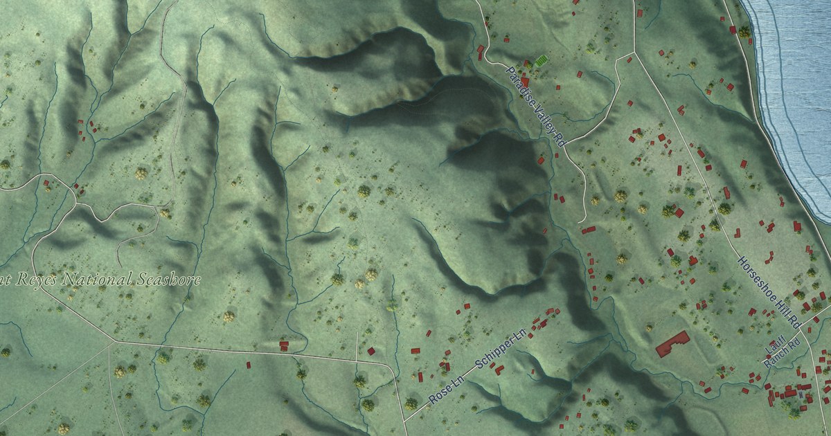 Map of Bolinas, California in 2026