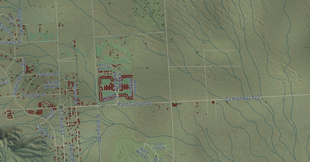 Map of Borrego Springs, California in 2026