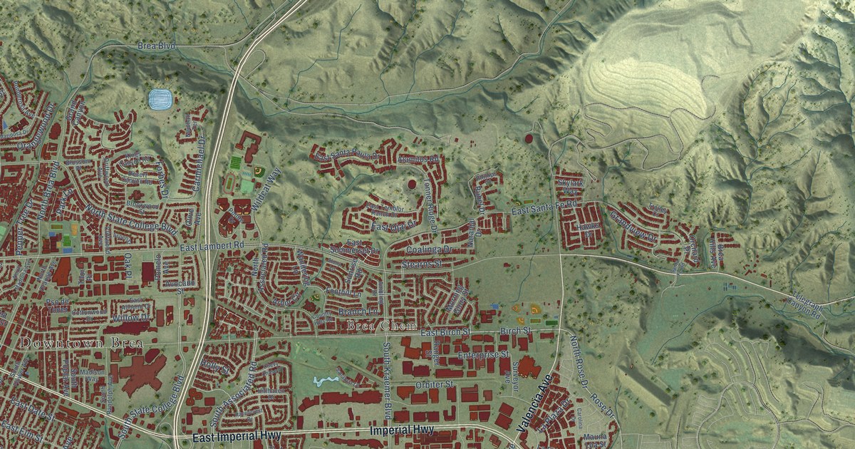 Map of Brea, California in 2026