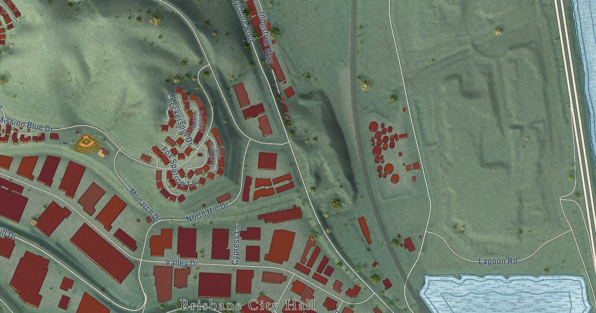 Map of Brisbane, California in 2026