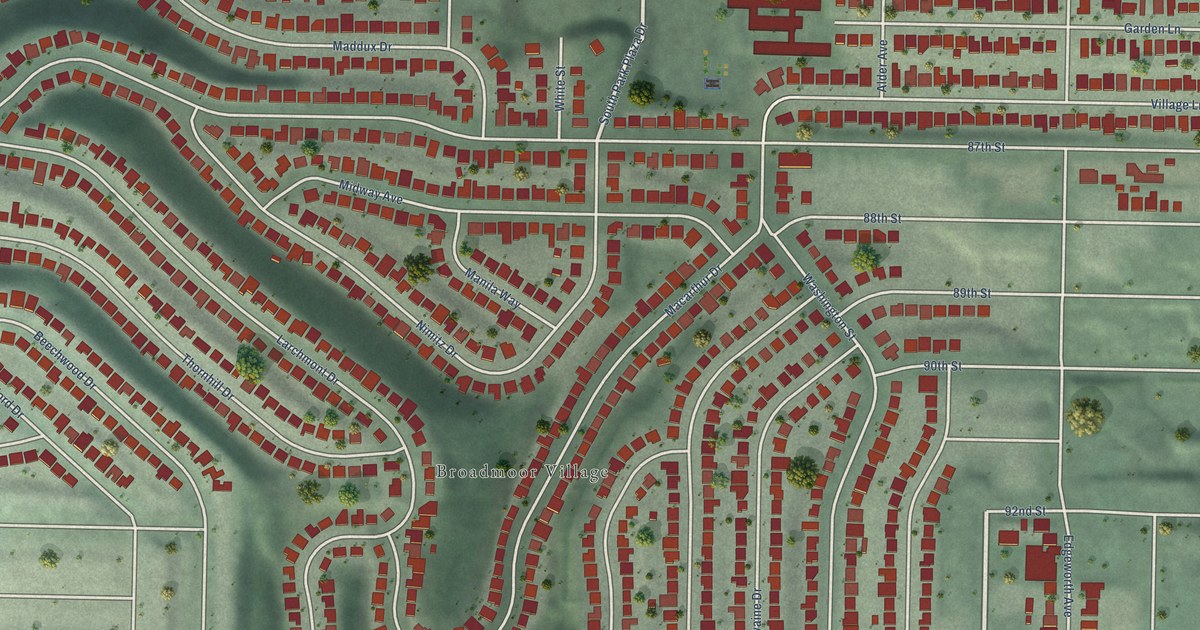 Map of Broadmoor, California in 2026