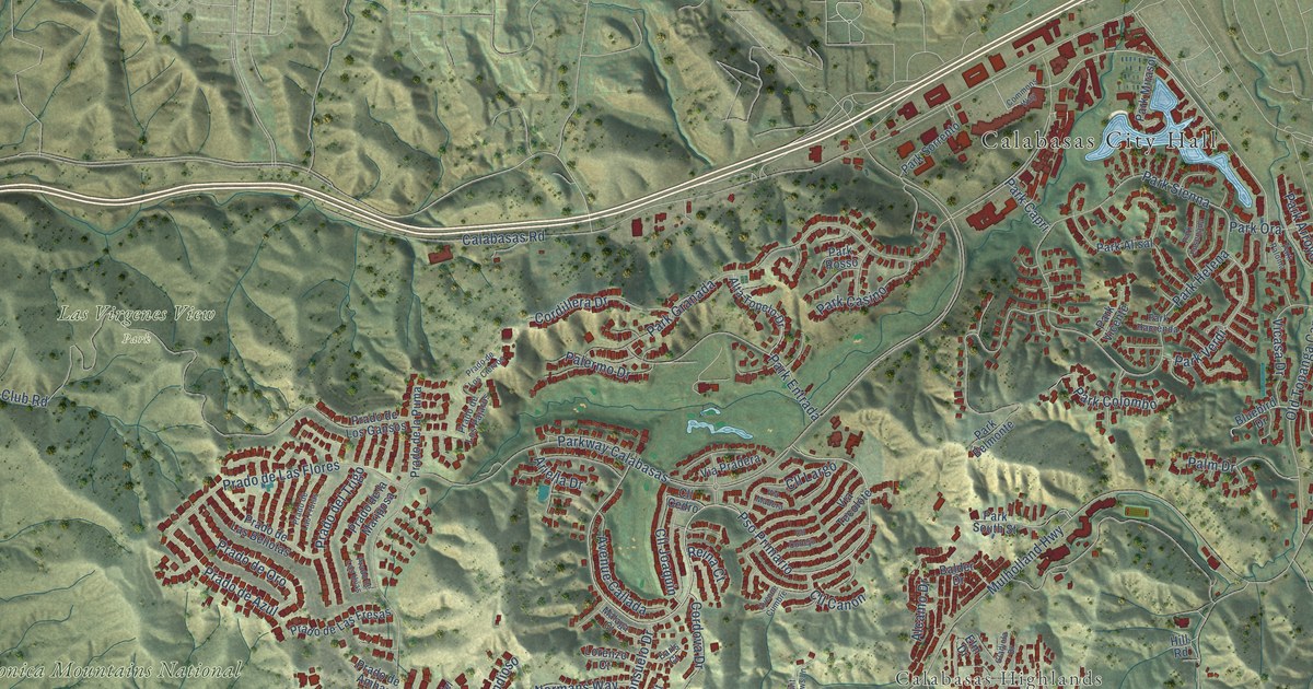 Map of Calabasas, California in 2026