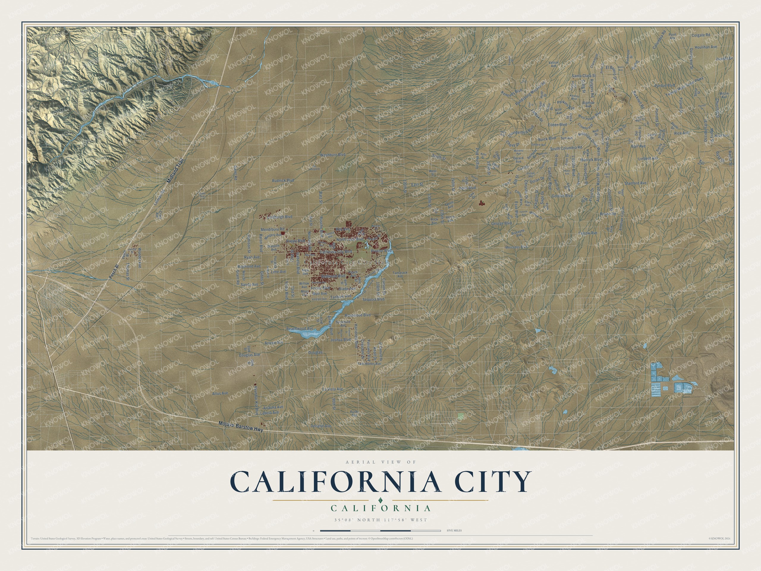 Watermarked full-map preview of California City, California
