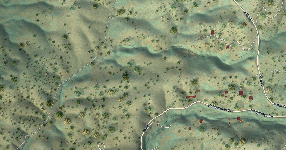 Map of California Hot Springs, California in 2026