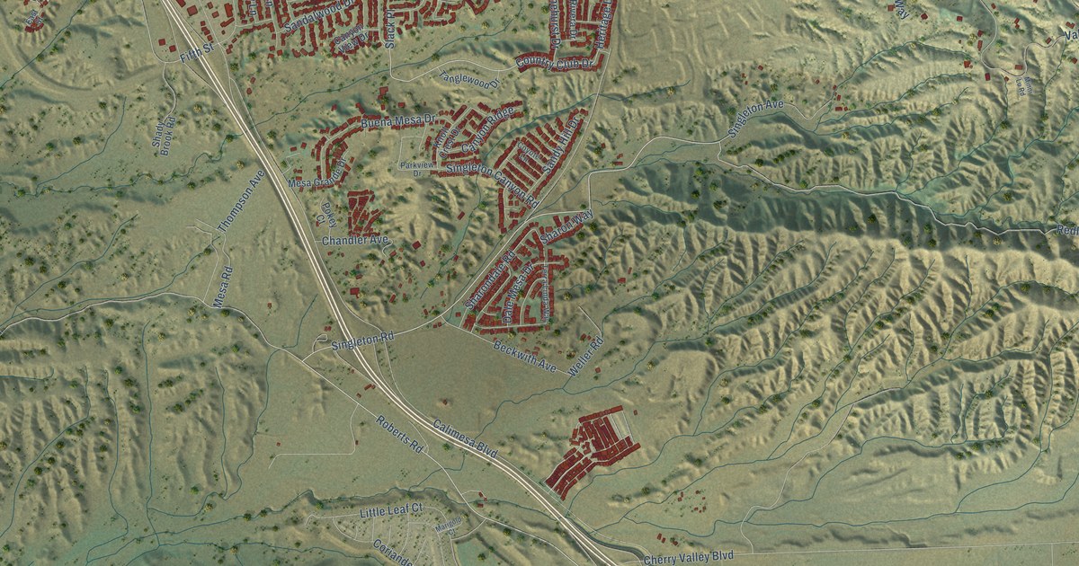 Map of Calimesa, California in 2026