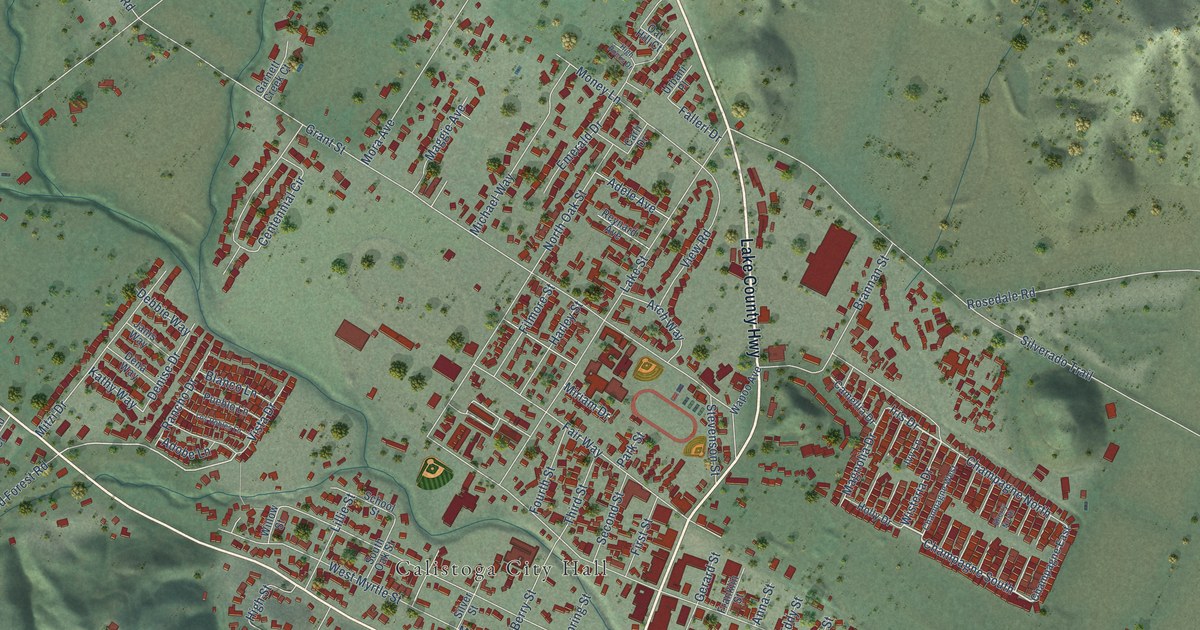 Map of Calistoga, California in 2026