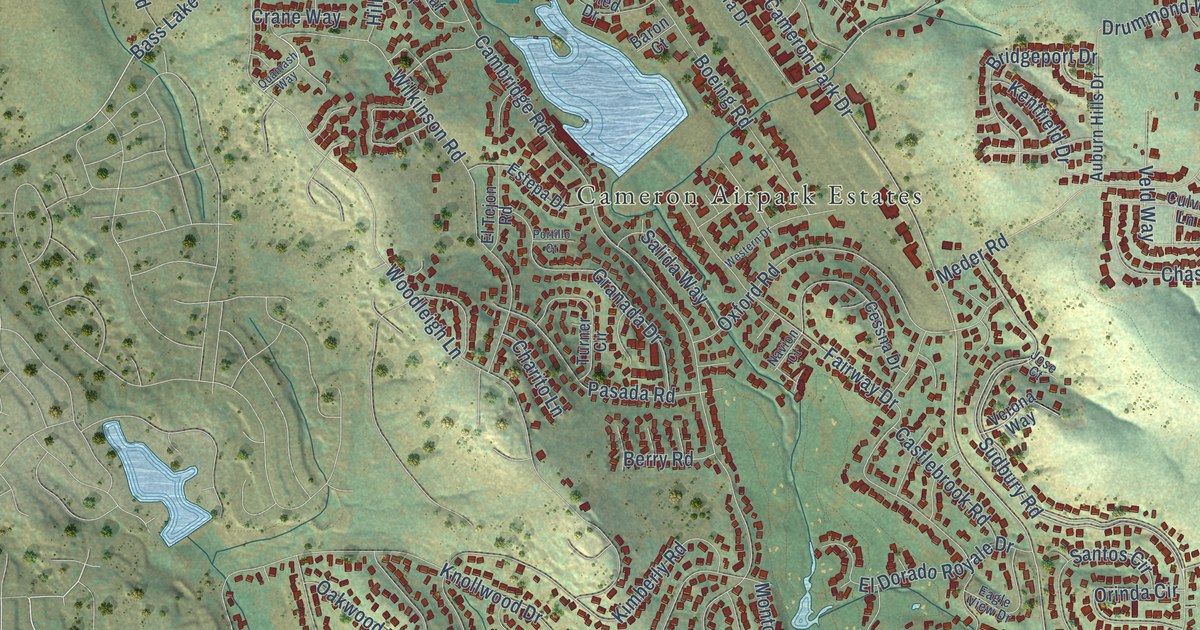 Map of Cameron Park, California in 2026