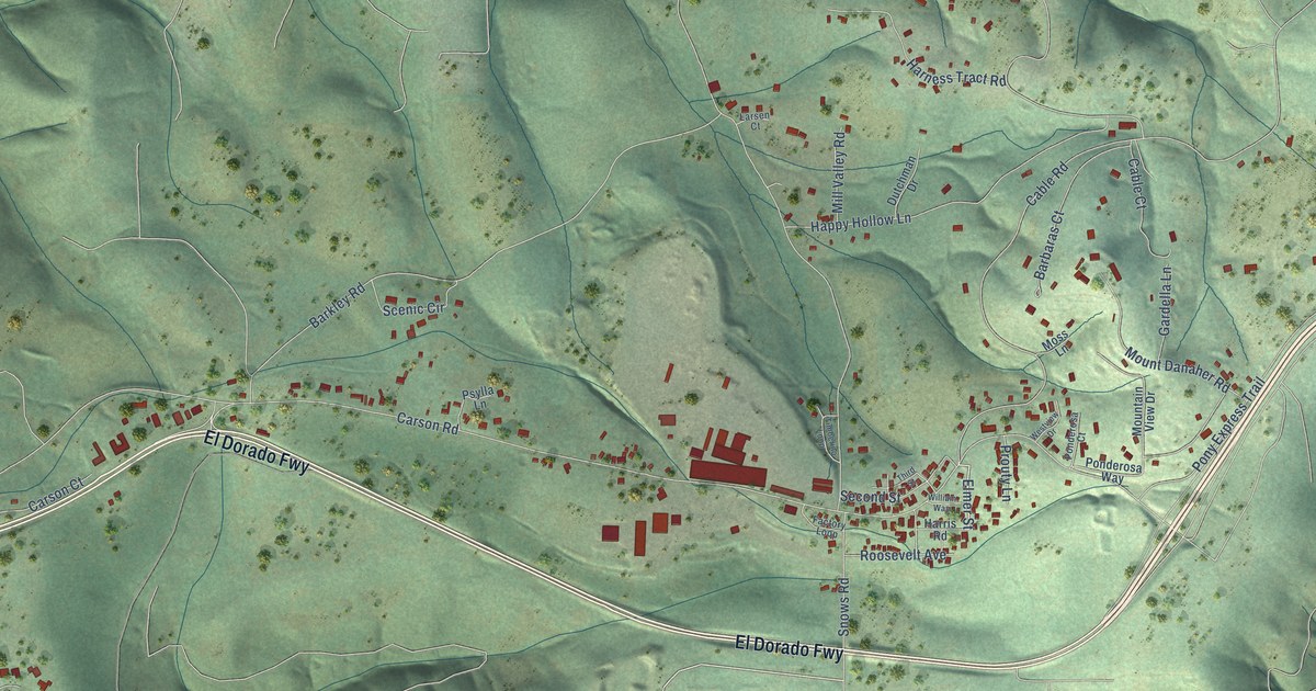 Map of Camino, California in 2026