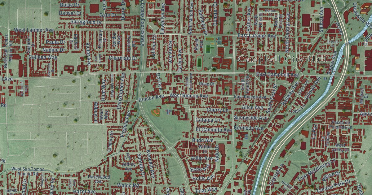 Map of Campbell, California in 2026