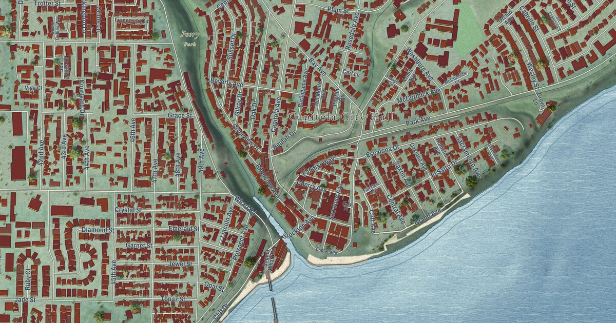 Map of Capitola, California in 2026