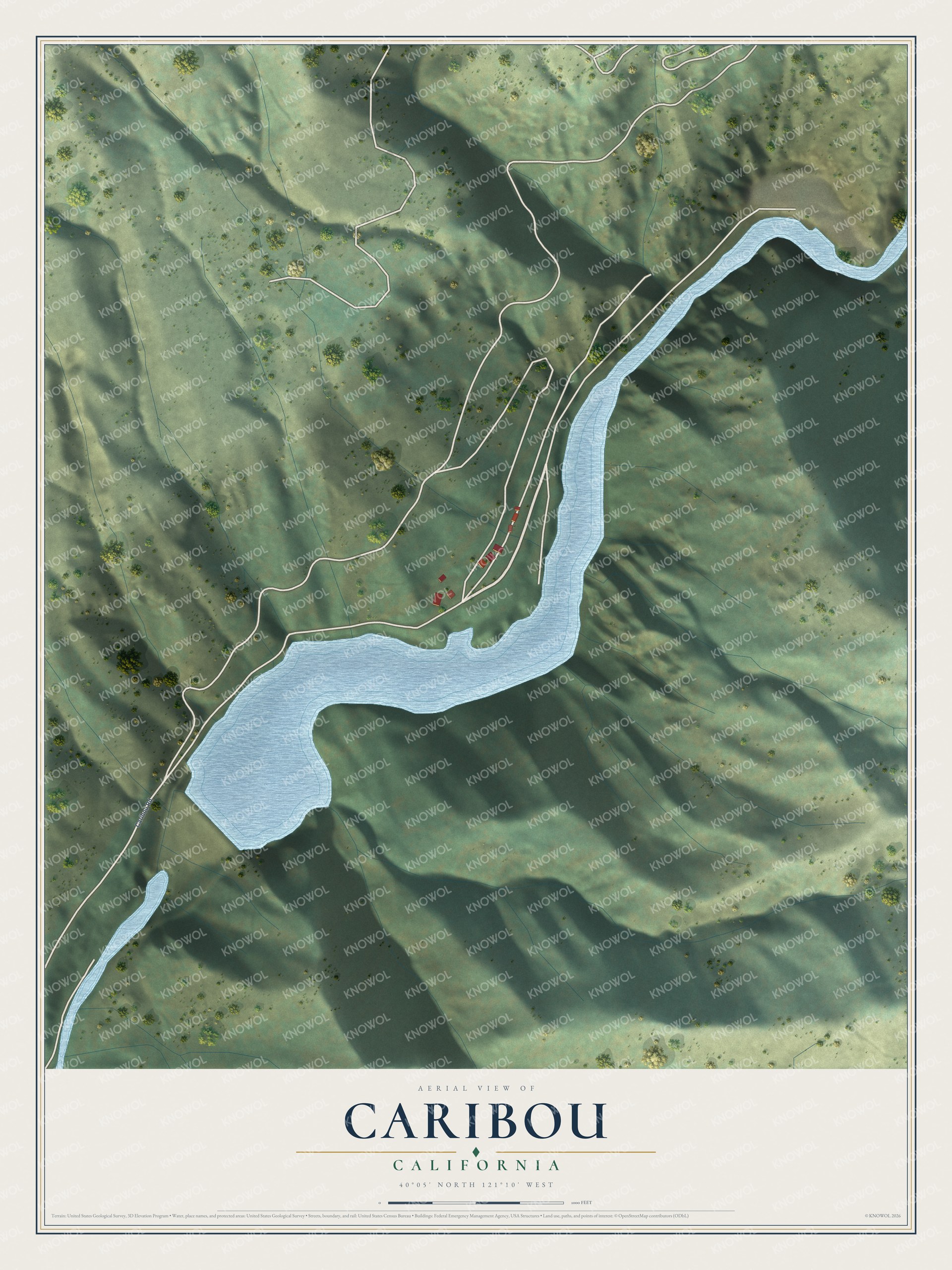 Watermarked full-map preview of Caribou, California