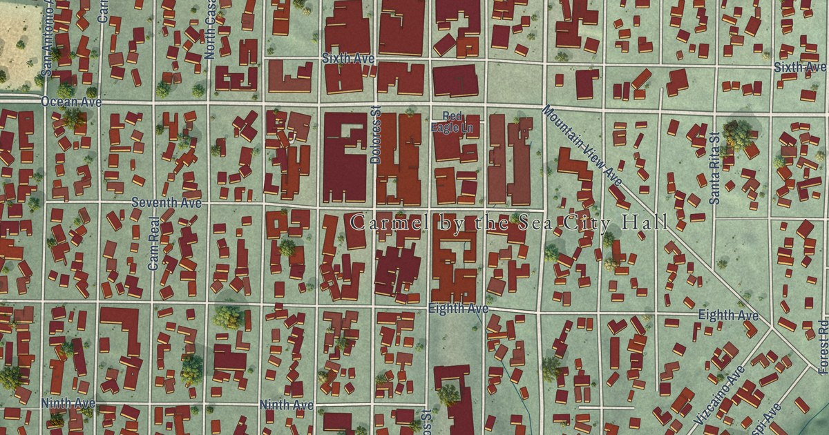 Map of Carmel-by-the-Sea, California in 2026
