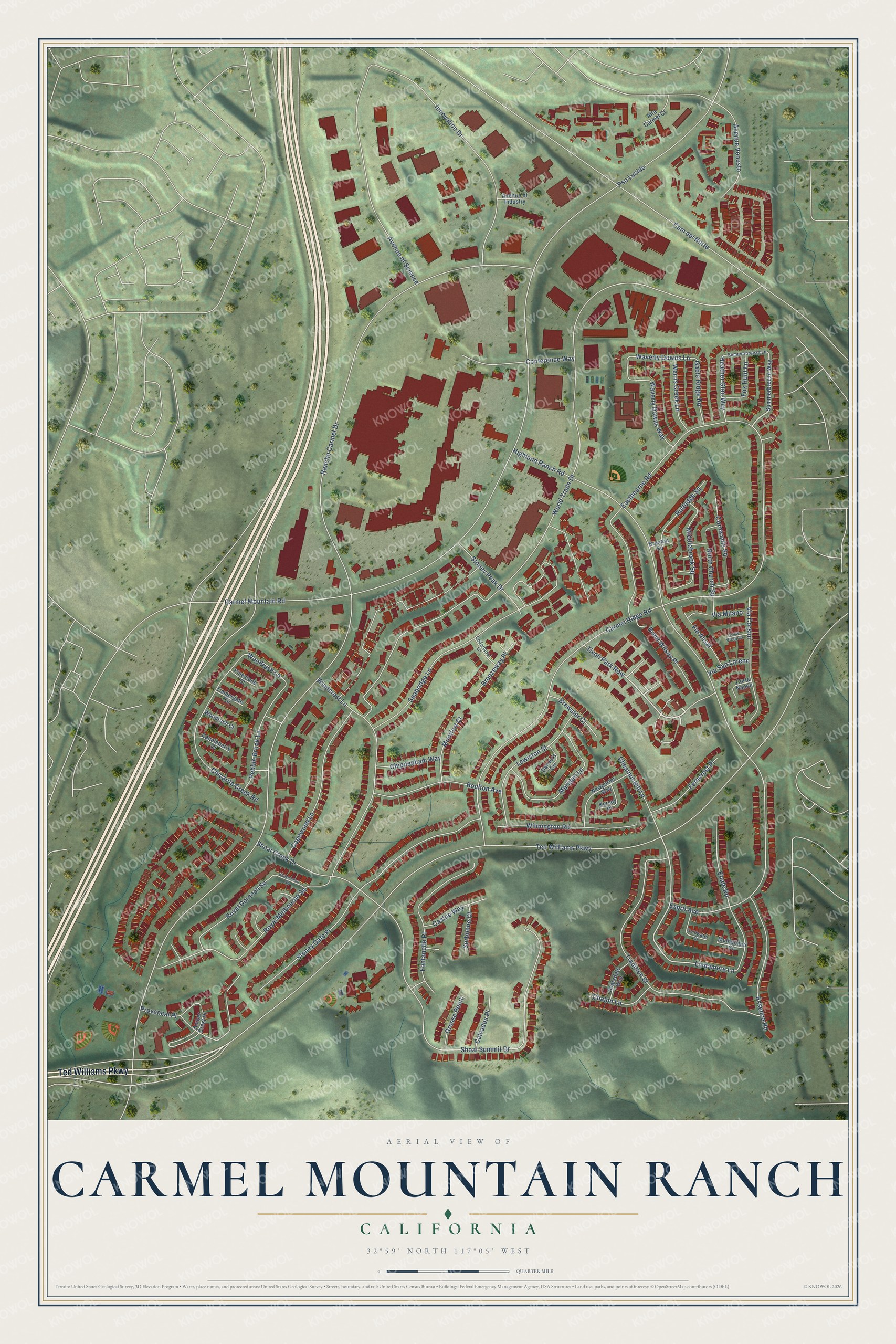 Watermarked full-map preview of Carmel Mountain Ranch, California