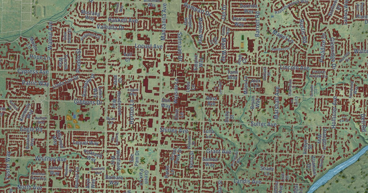 Map of Carmichael, California in 2026