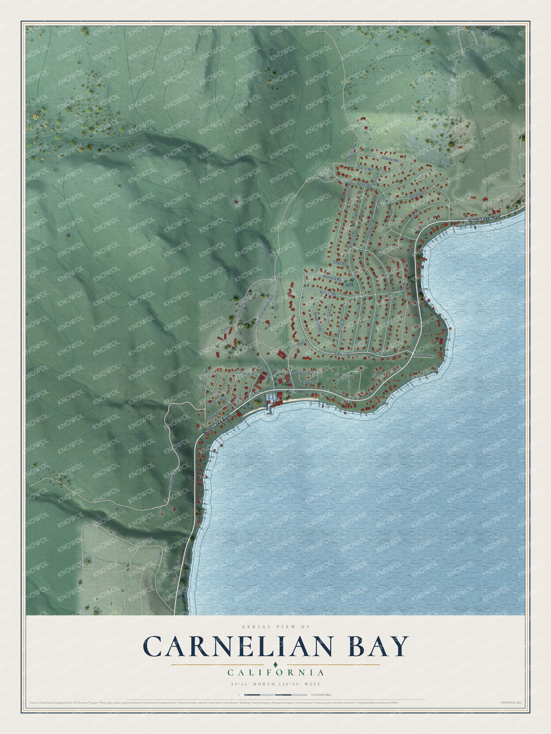 Watermarked full-map preview of Carnelian Bay, California