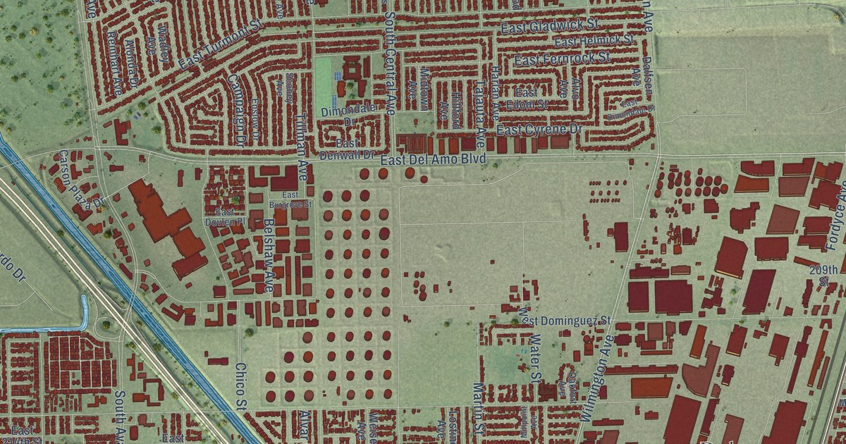 Map of Carson, California in 2026