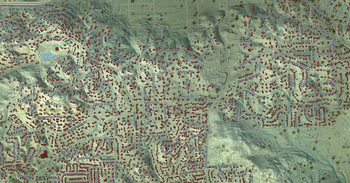 Map of Casa de Oro-Mount Helix, California in 2026