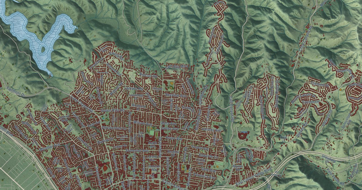 Map of Castro Valley, California in 2026