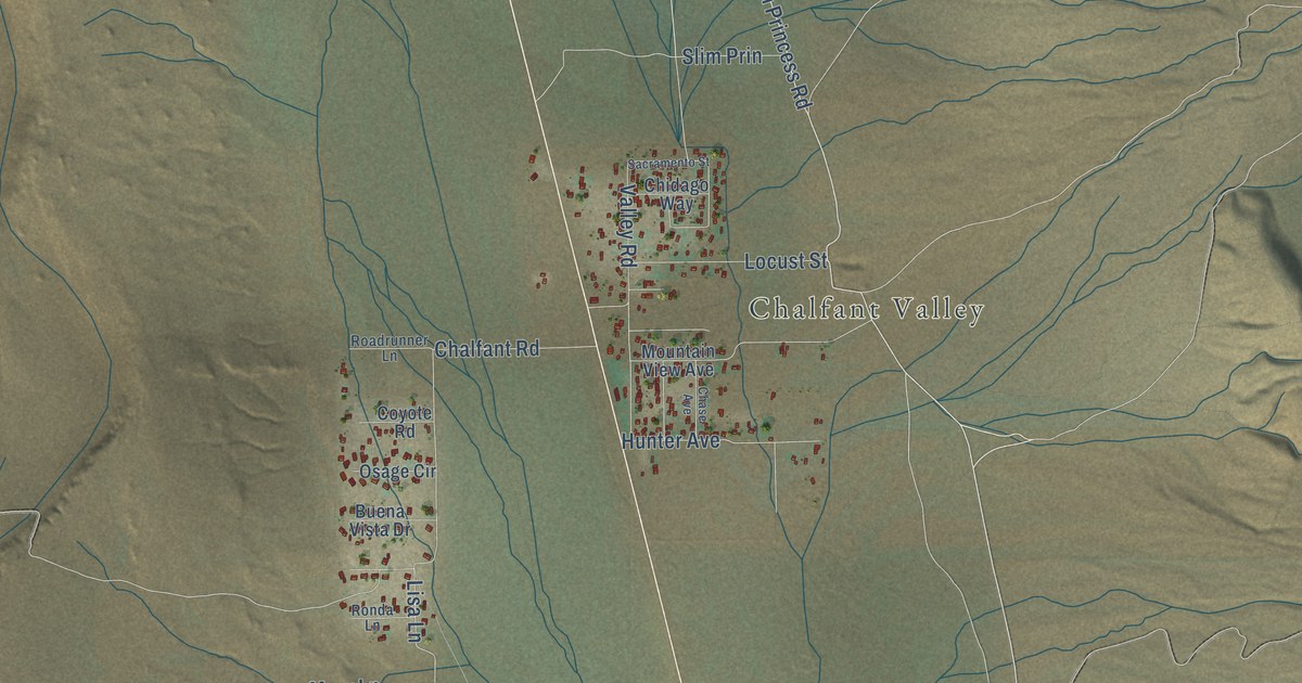 Map of Chalfant, California in 2026