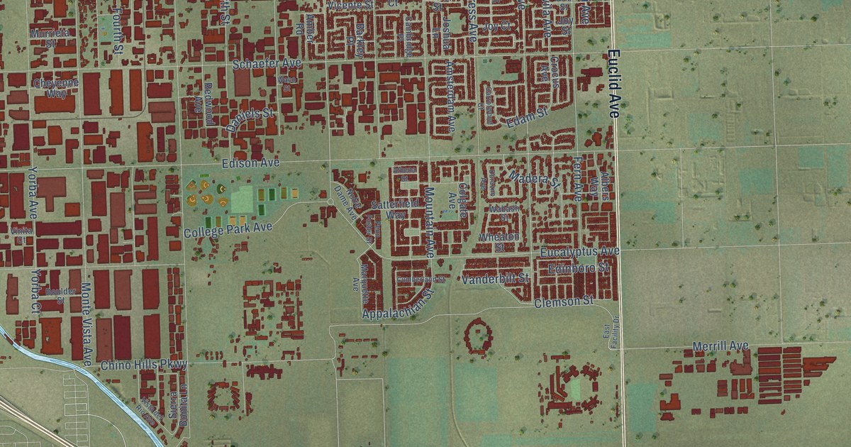 Map of Chino, California in 2026