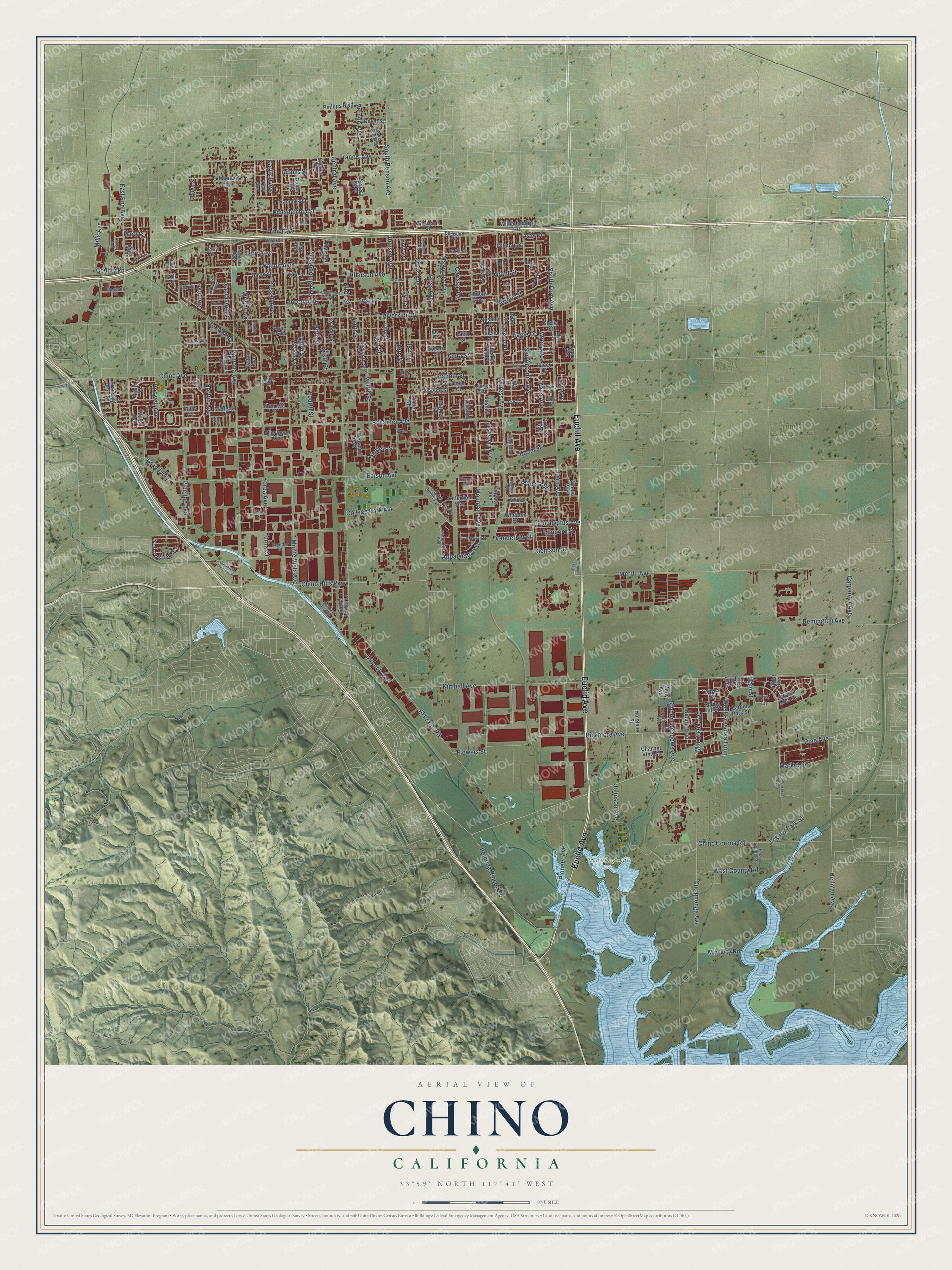 Watermarked full-map preview of Chino, California