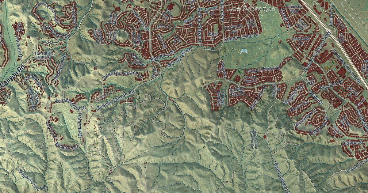 Map of Chino Hills, California in 2026