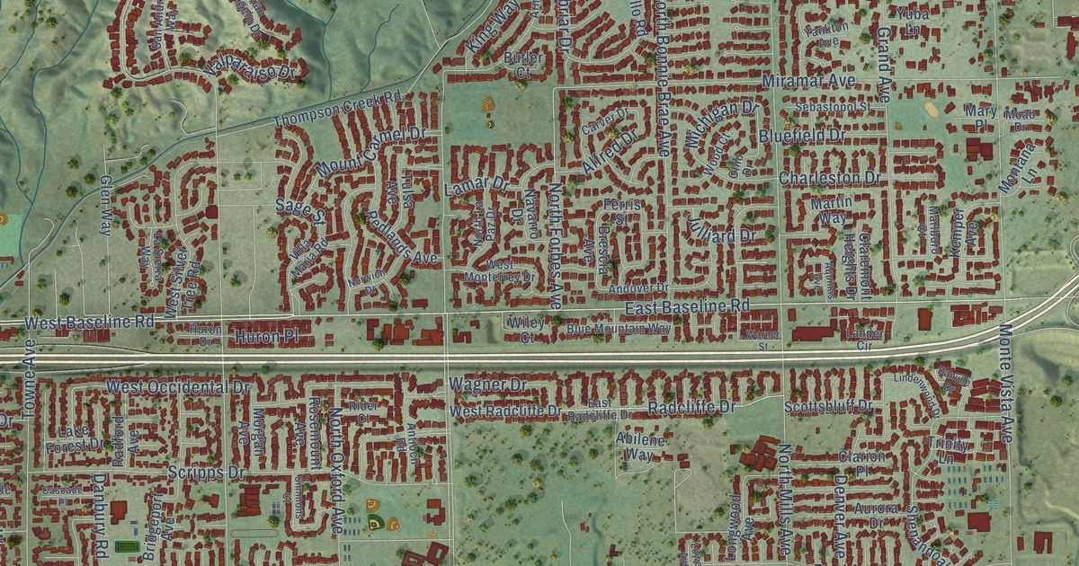 Map of Claremont, California in 2026