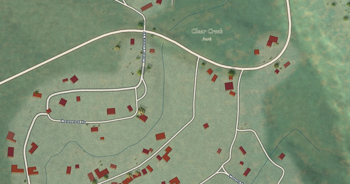 Map of Clear Creek, California in 2026