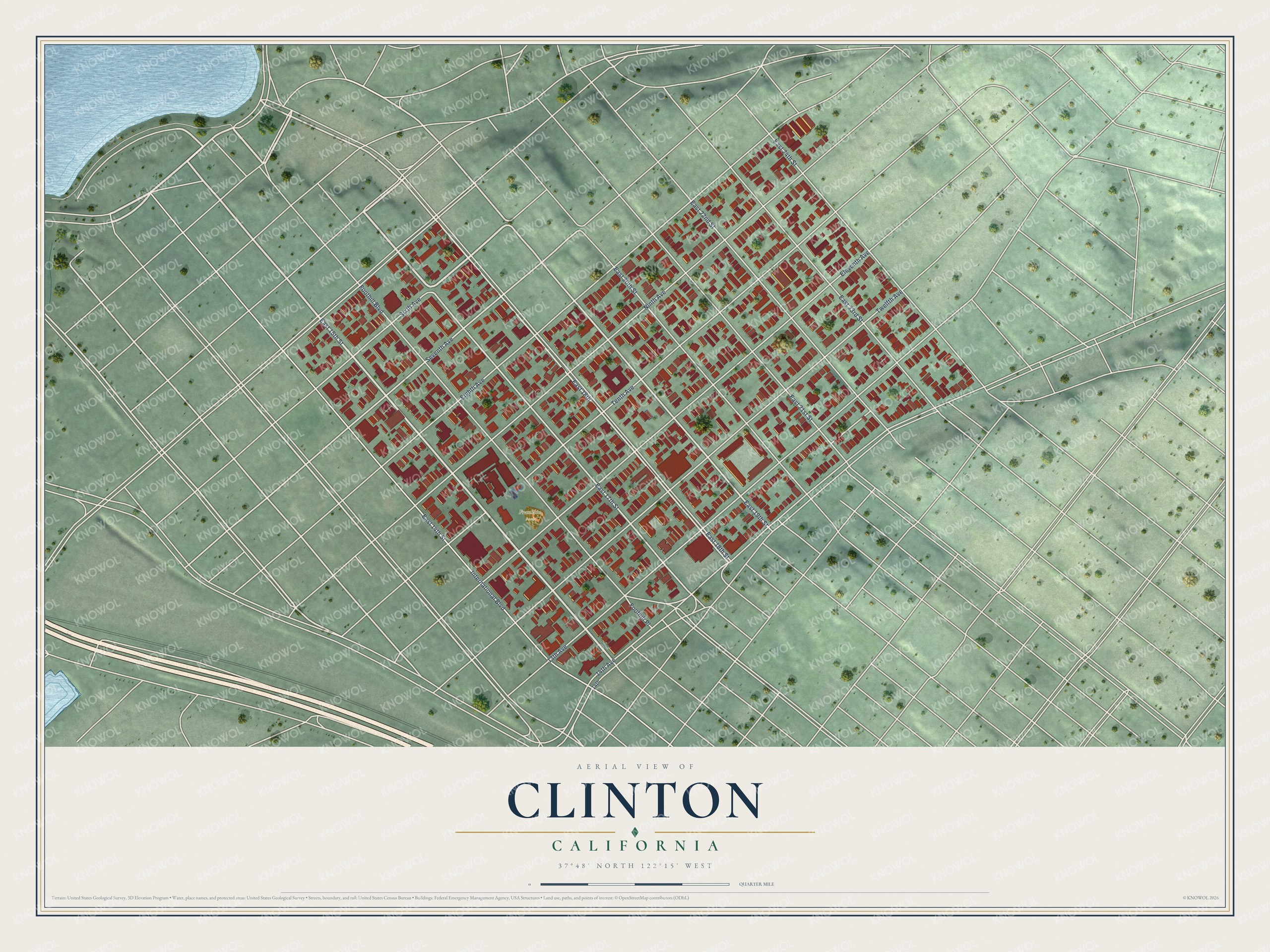 Watermarked full-map preview of Clinton, California