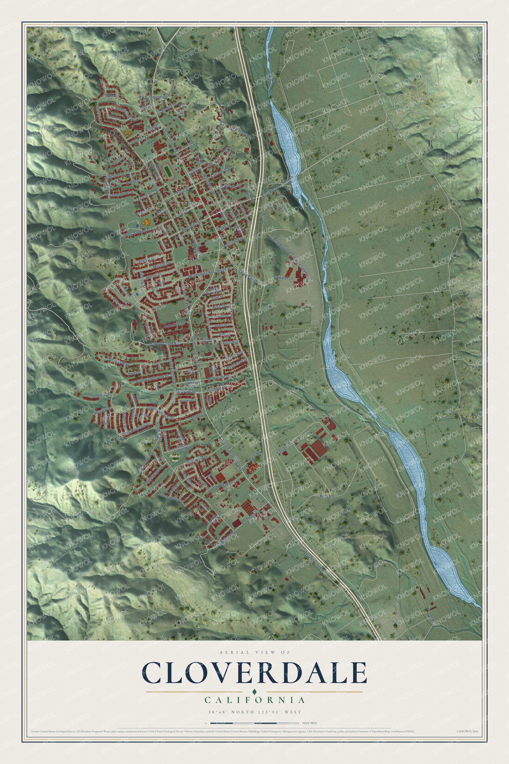 Watermarked full-map preview of Cloverdale, California