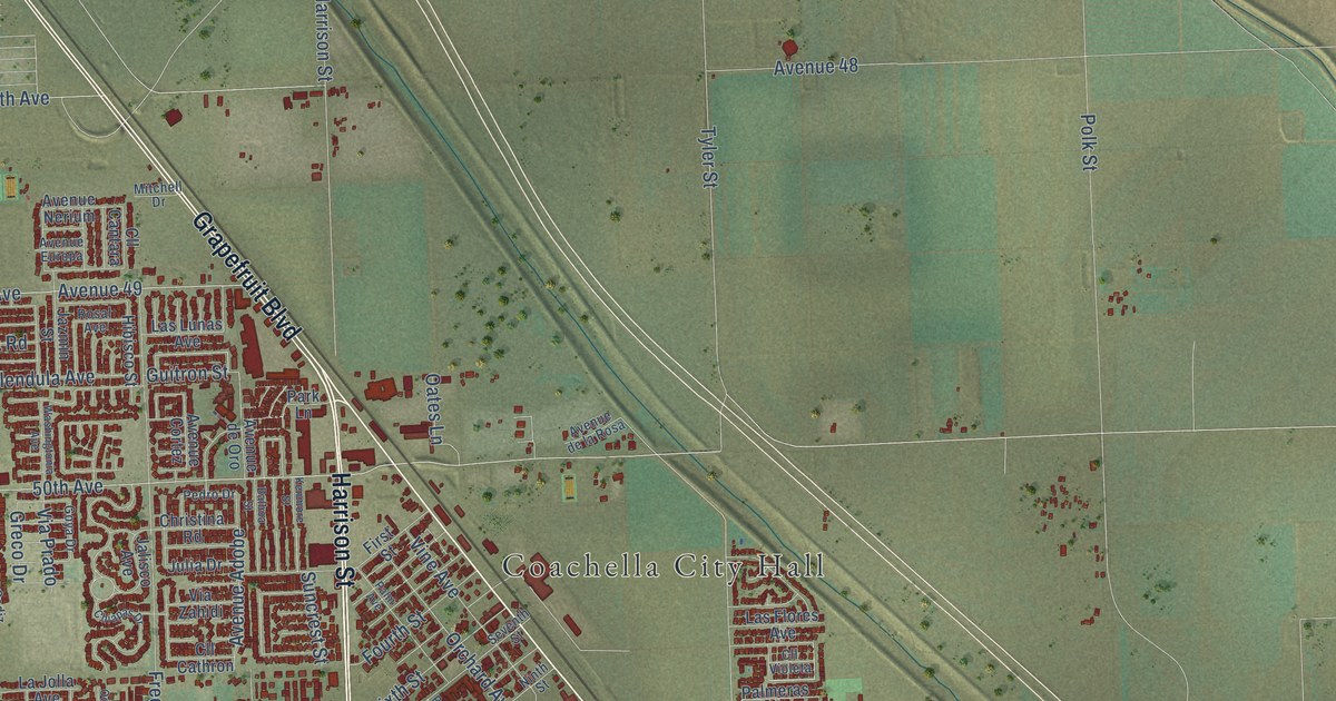 Map of Coachella, California in 2026