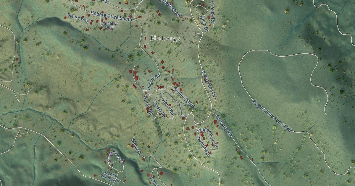 Map of Cobb, California in 2026