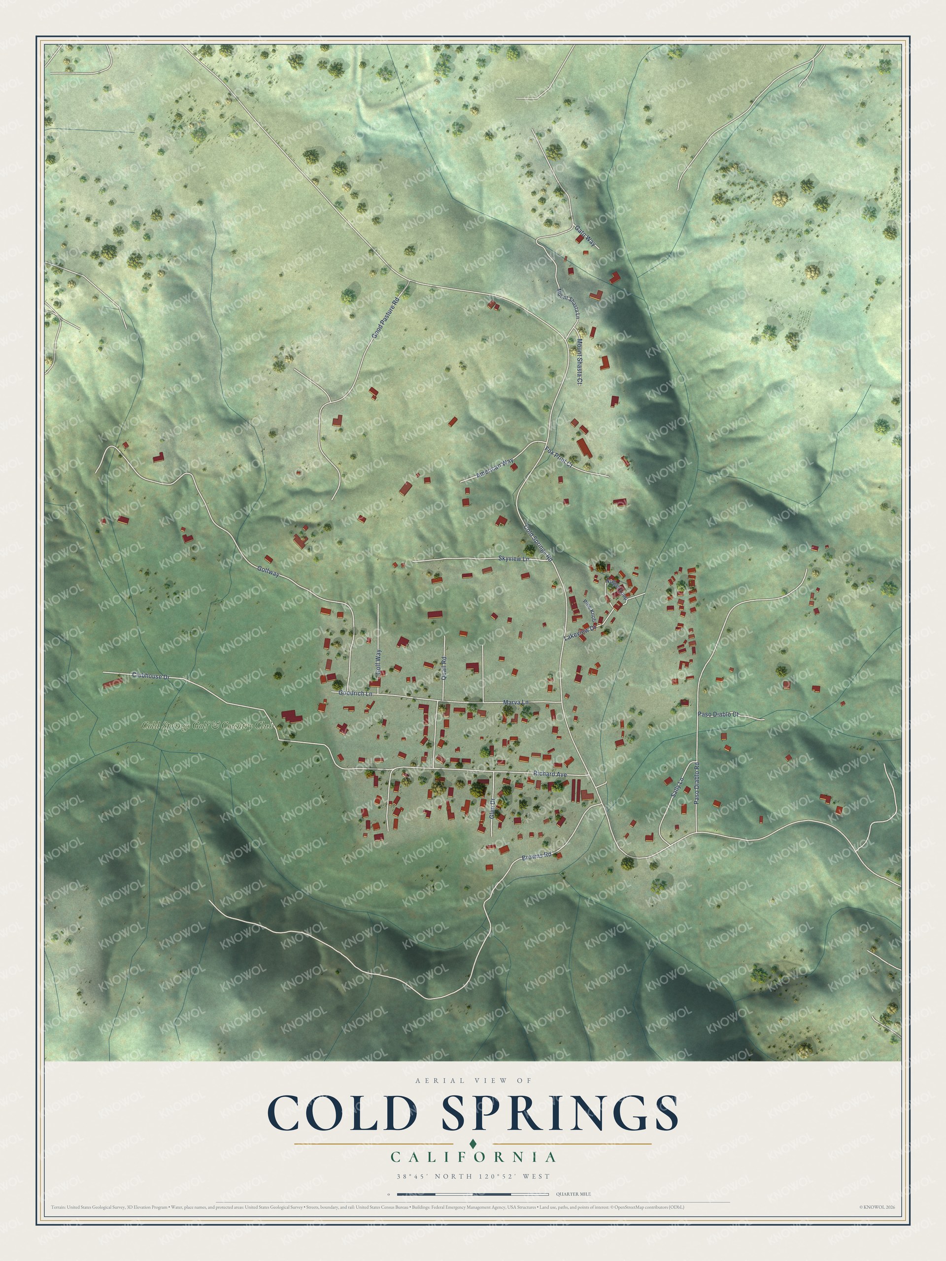 Watermarked full-map preview of Cold Springs, California
