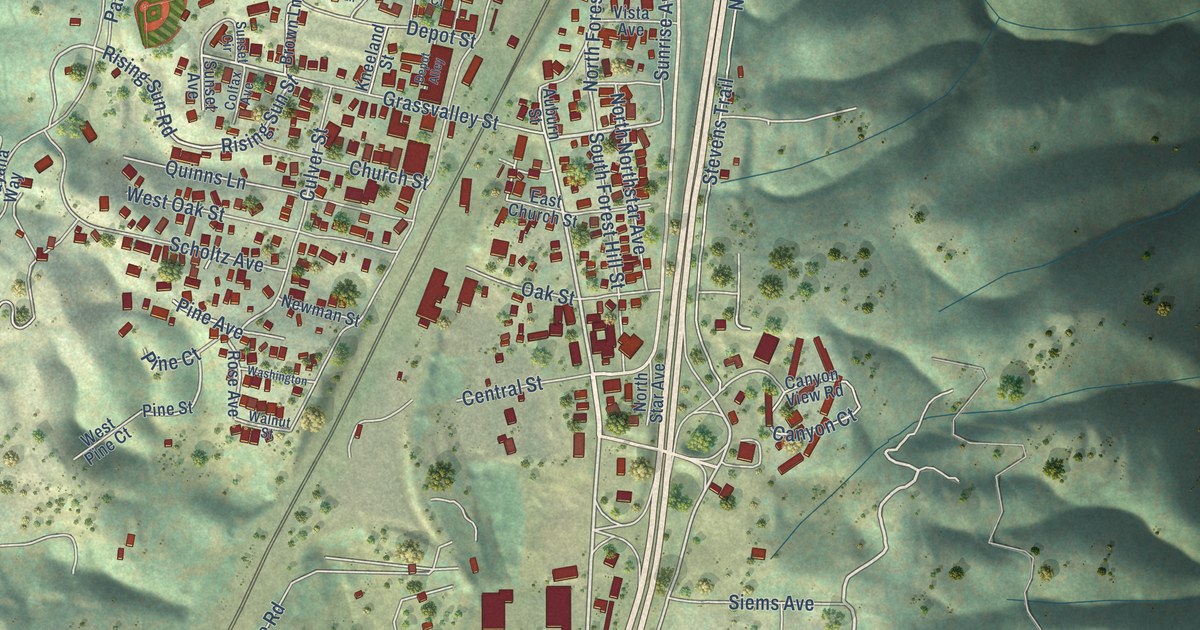 Map of Colfax, California in 2026