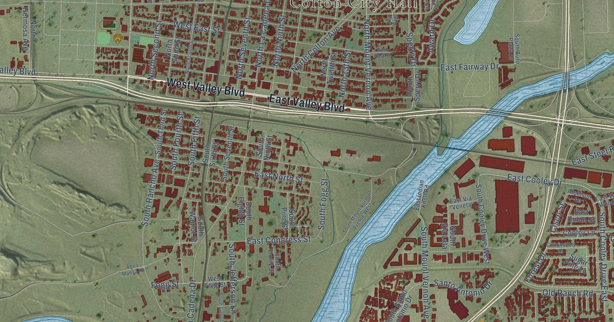 Map of Colton, California in 2026