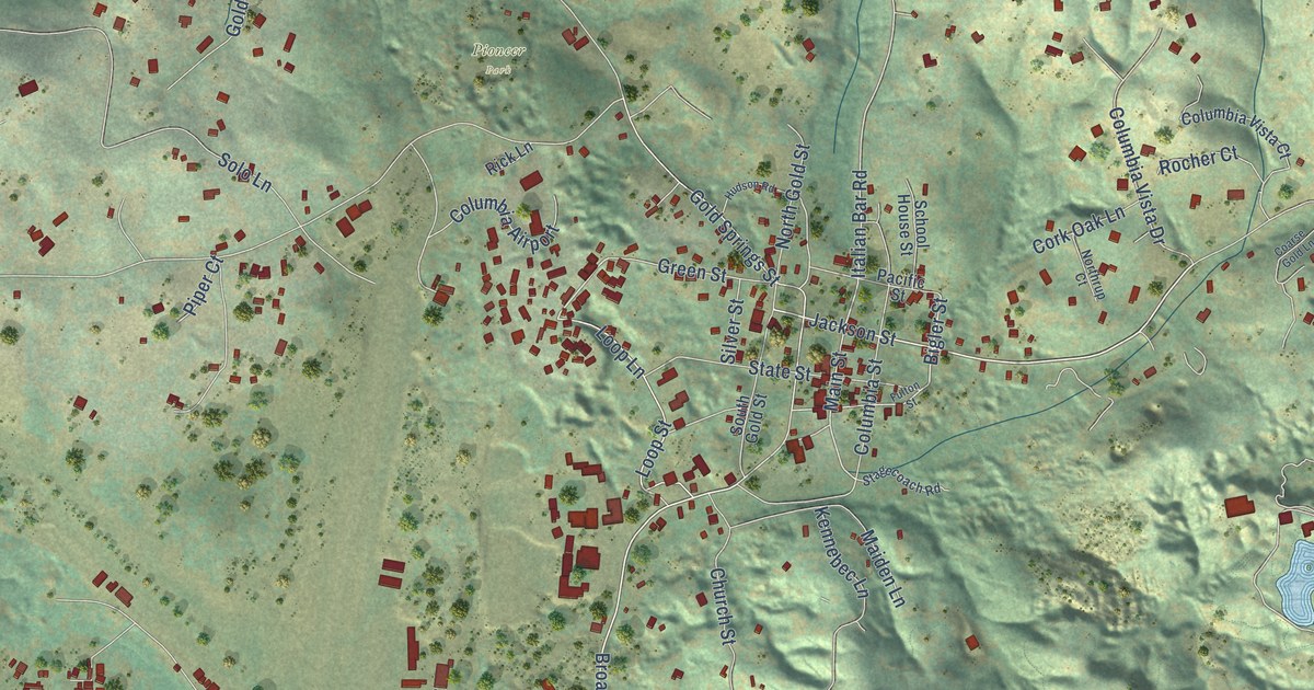Map of Columbia, California in 2026