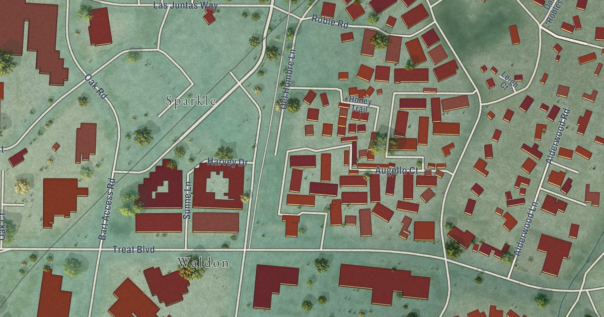 Map of Contra Costa Centre, California in 2026