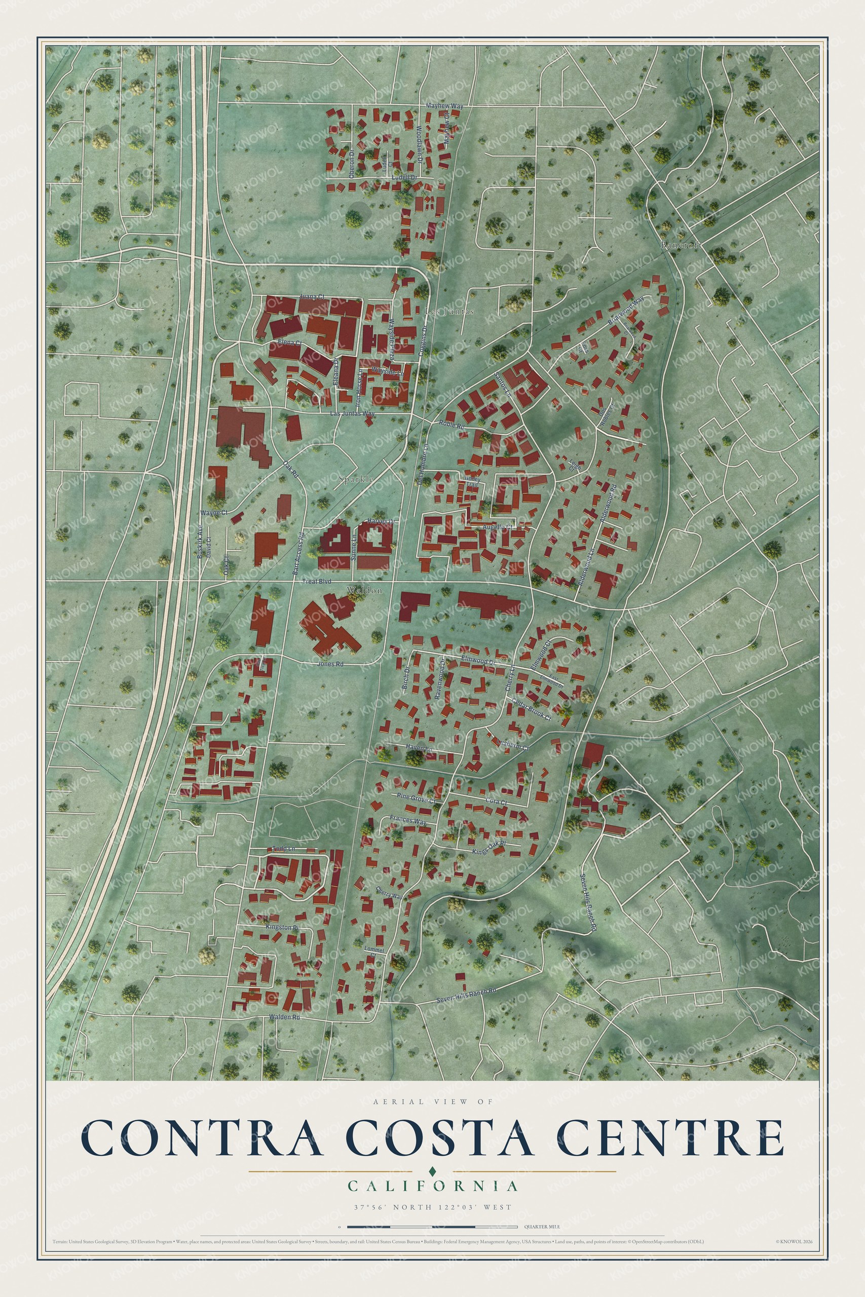 Watermarked full-map preview of Contra Costa Centre, California