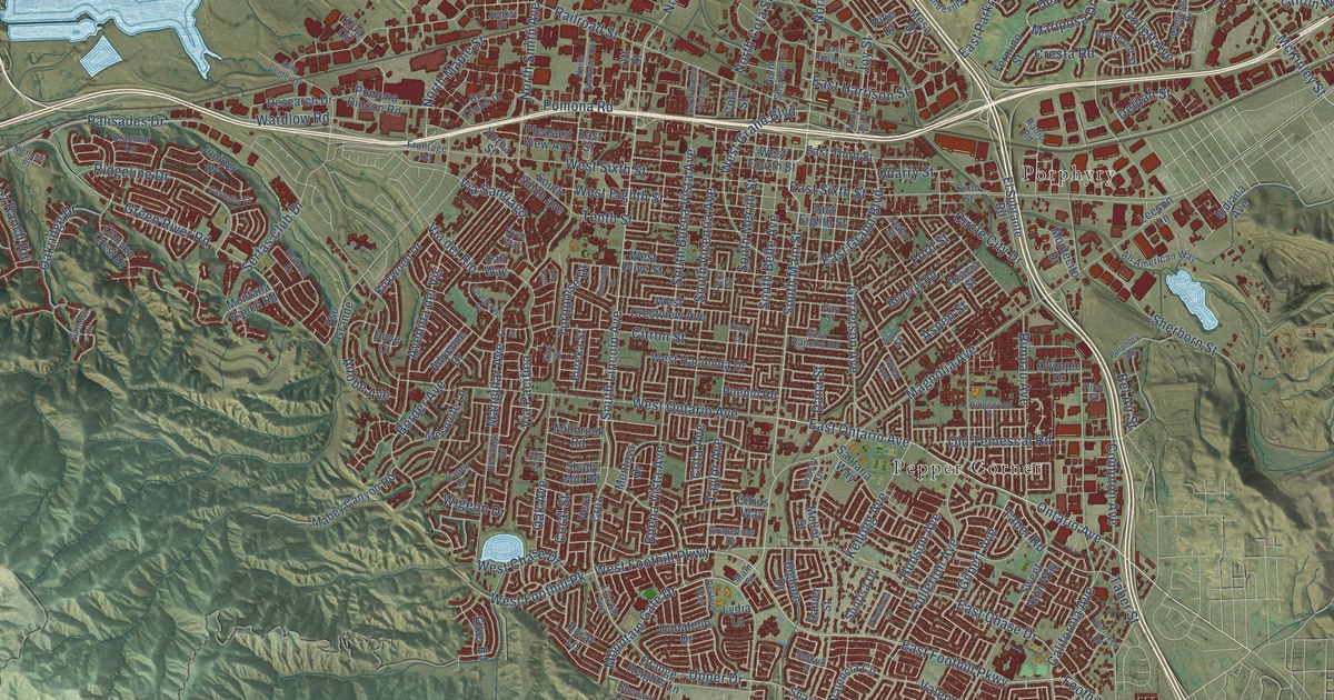 Map of Corona, California in 2026