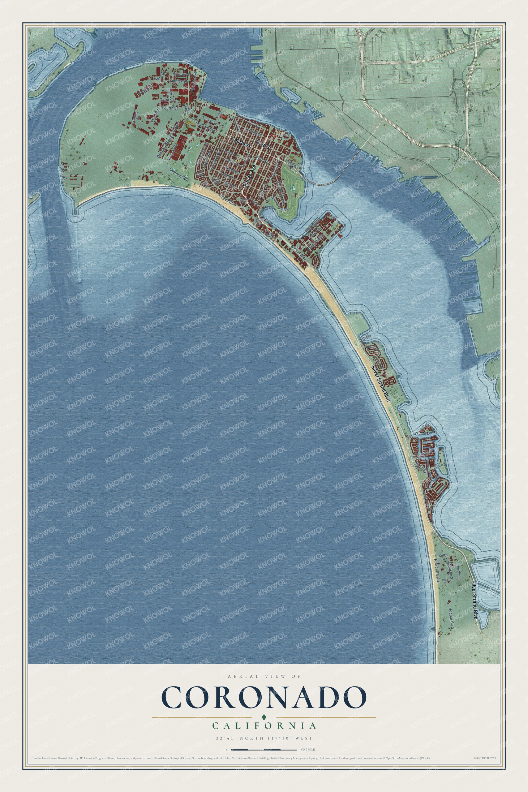 Watermarked full-map preview of Coronado, California
