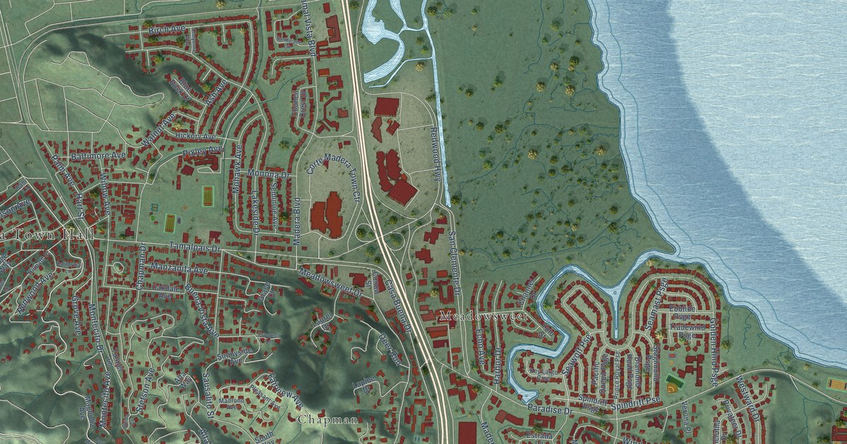 Map of Corte Madera, California in 2026