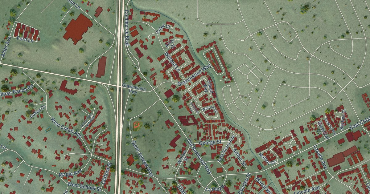Map of Cotati, California in 2026