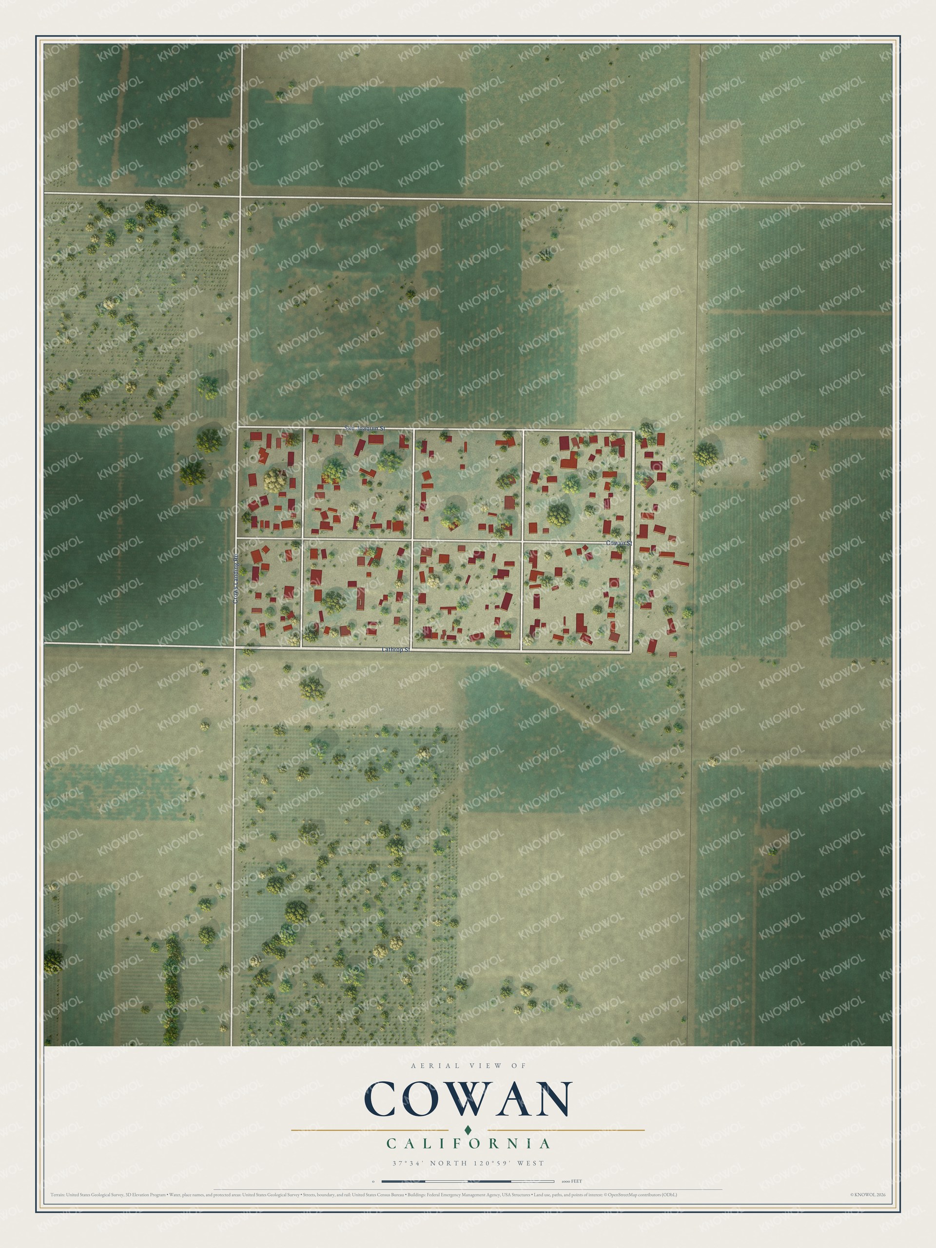 Watermarked full-map preview of Cowan, California