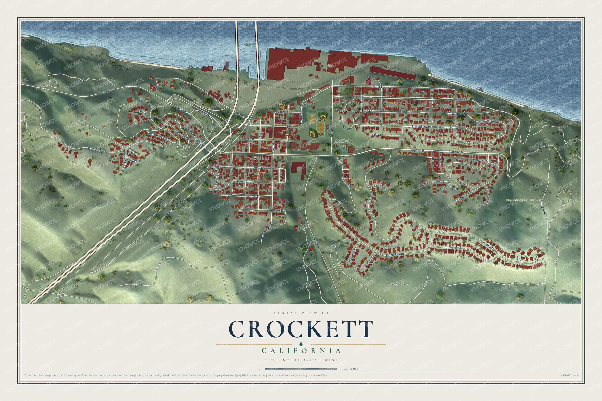 Watermarked full-map preview of Crockett, California