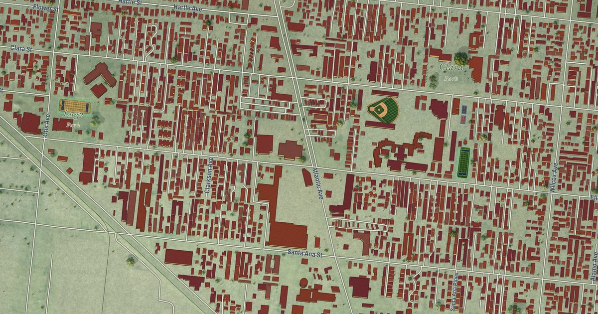 Map of Cudahy, California in 2026