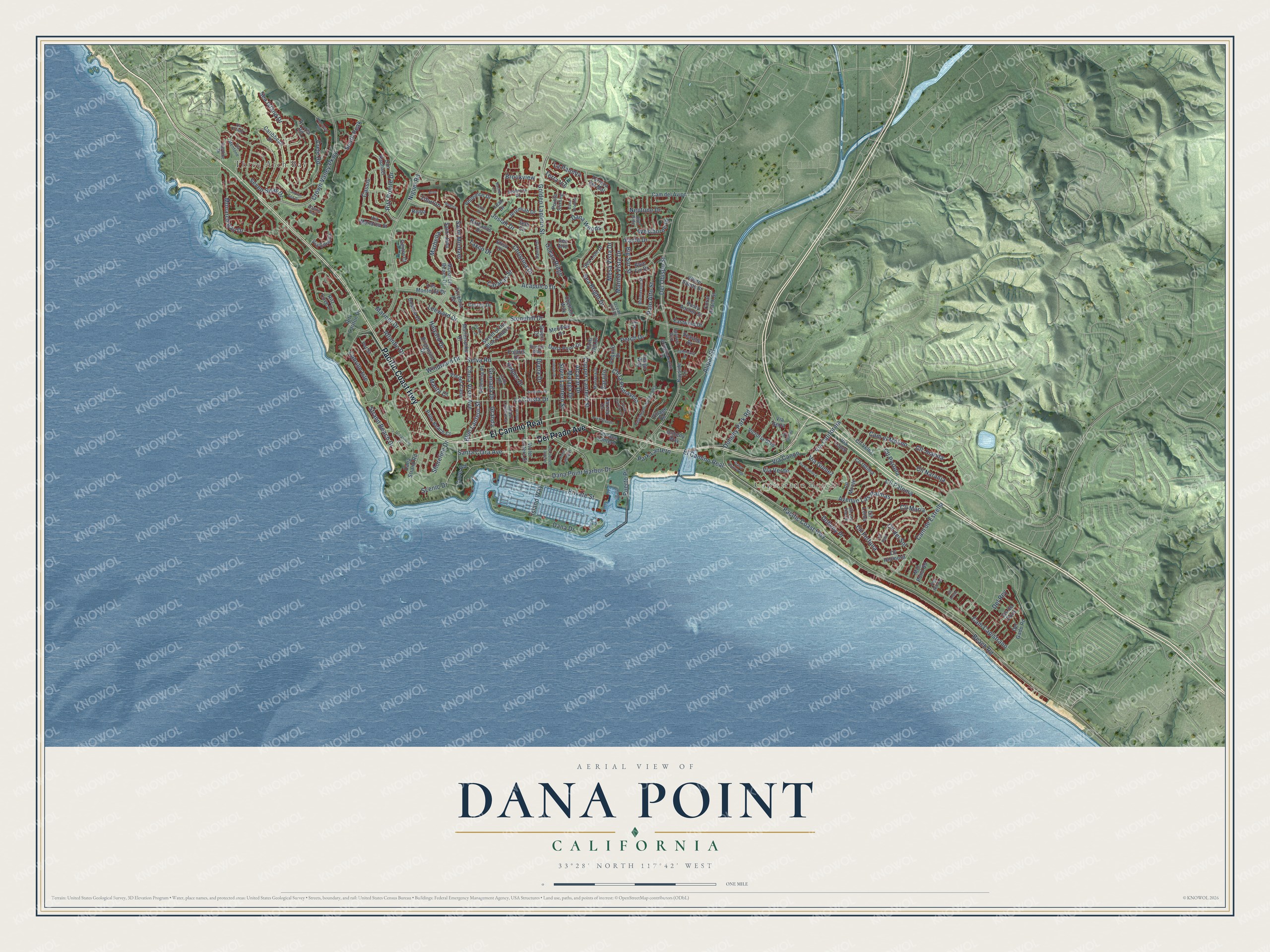 Watermarked full-map preview of Dana Point, California