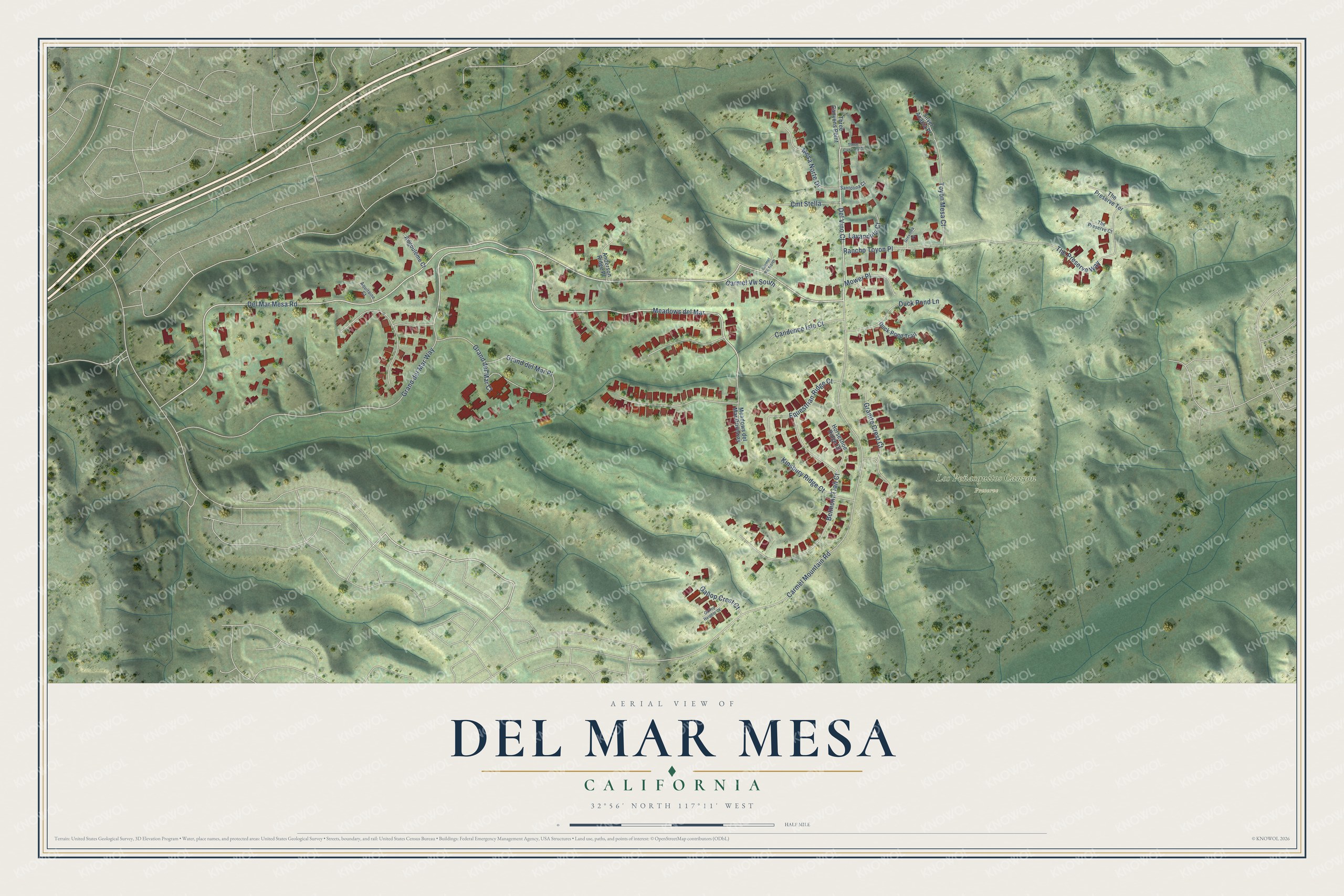 Watermarked full-map preview of Del Mar Mesa, California