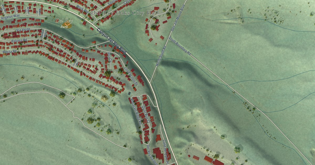 Map of Del Rey Oaks, California in 2026