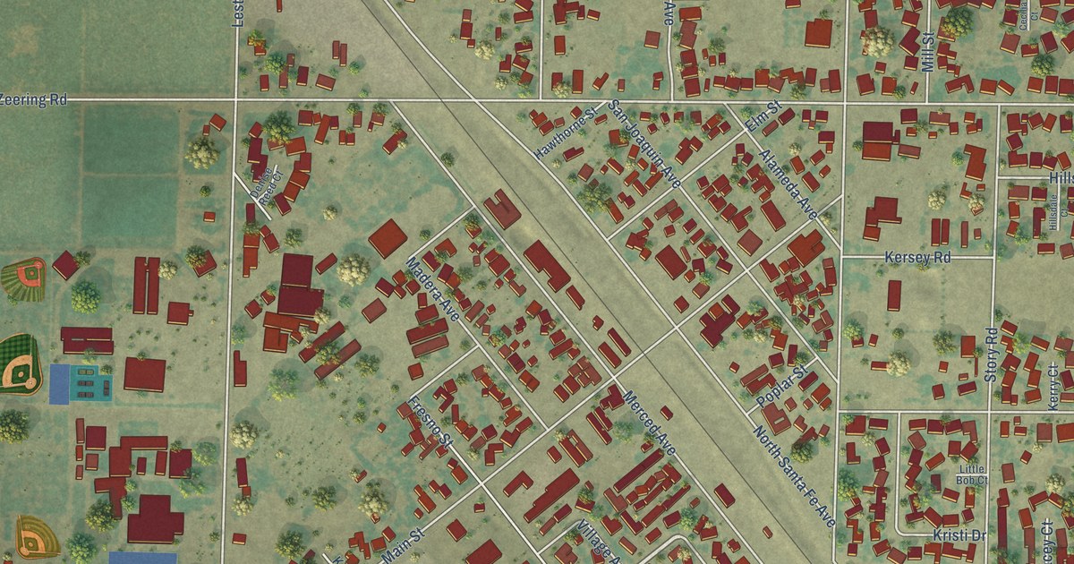 Map of Denair, California in 2026